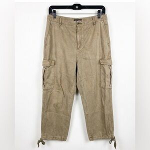 RAG & BONE Tan Cotton Tencel Crop Cargo Pants 33